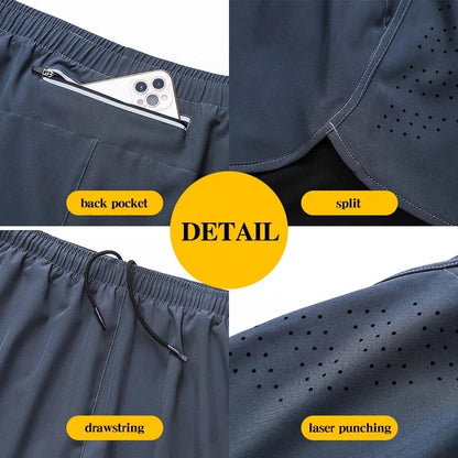 Men’s Quick-Drying Running Shorts – Solid Black Fitness Shorts