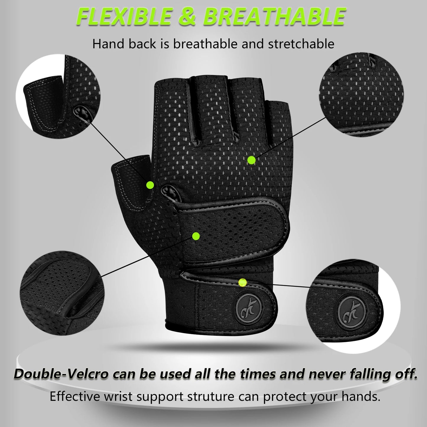 MOREOK Gym Gloves – Non-Slip, Shockproof, Breathable Fitness Gloves