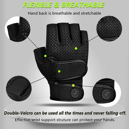 MOREOK Gym Gloves – Non-Slip, Shockproof, Breathable Fitness Gloves