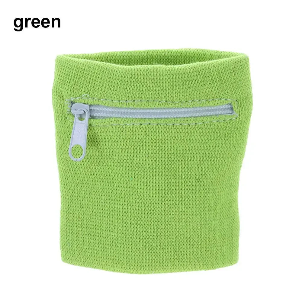 Unisex Sports Wristband with Zipper Pocket – Running, Gym & Cycling Sweatband Wallet