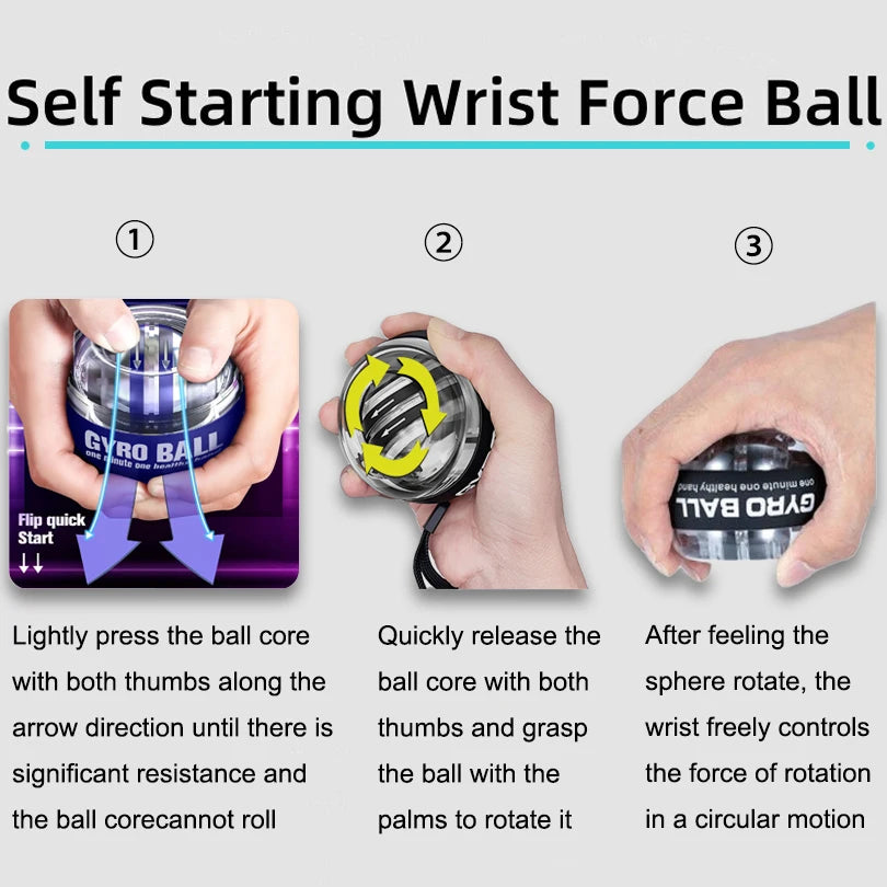 LED Gyroscope Wrist Ball Trainer – Forearm, Hand & Wrist Exerciser for Strength Training