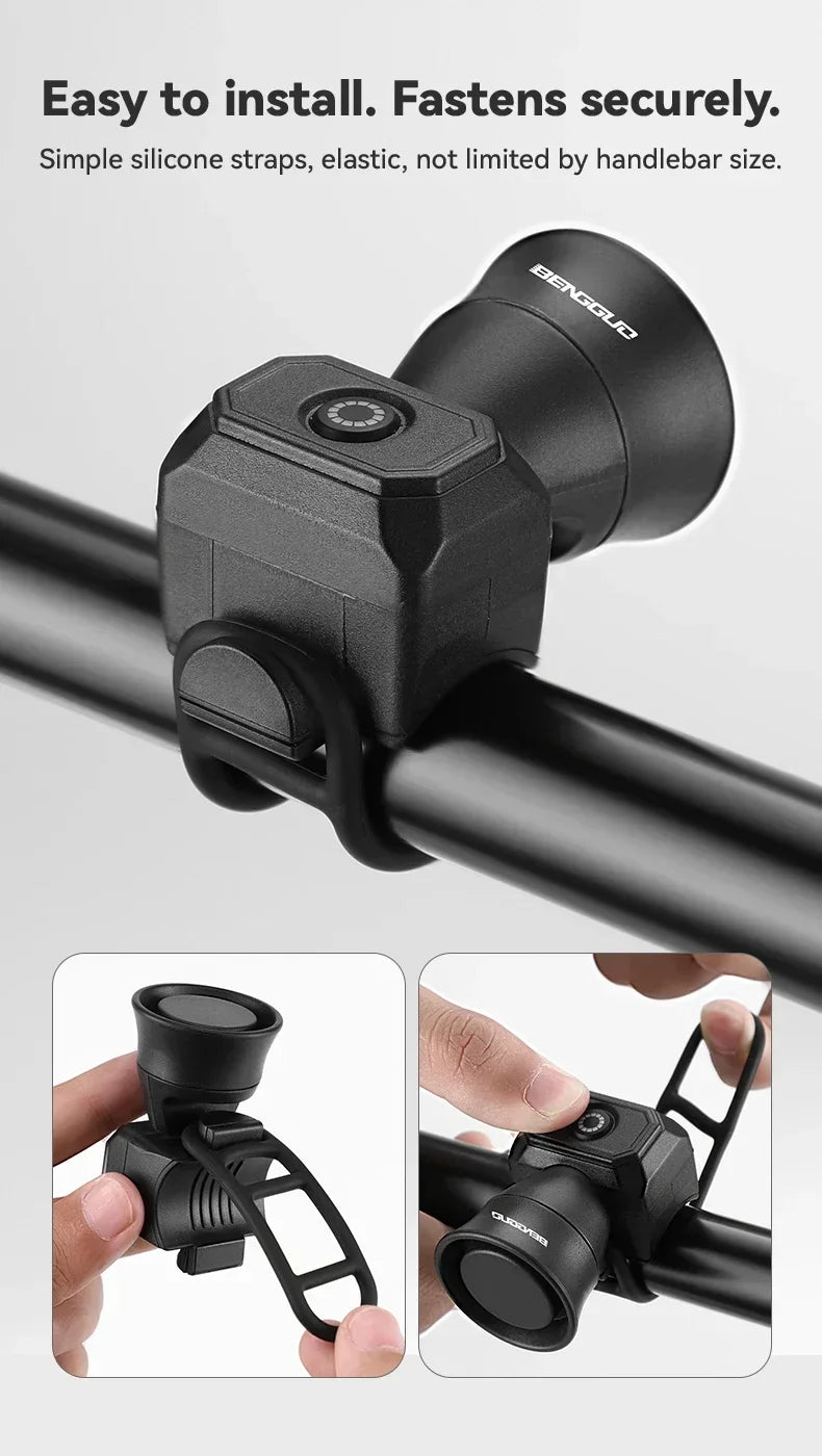 Mini USB Rechargeable Bicycle Horn – Waterproof Electronic Bike Bell