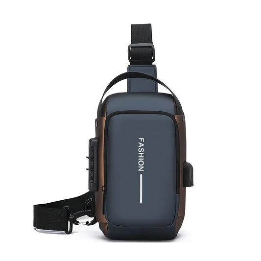 Men’s Casual Oxford & PU Sling Bag – Soft Saddle Crossbody Bag with Interior Slot Pocket