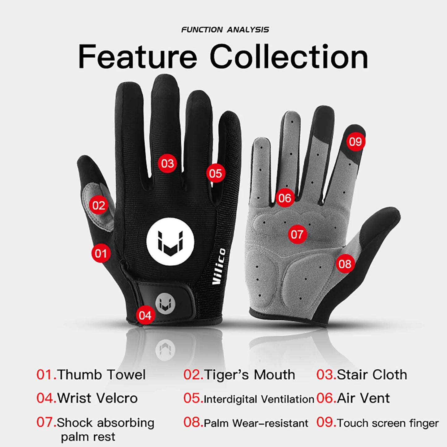 Fezrgea Full Finger Cycling Gloves – MTB Mountain Racing