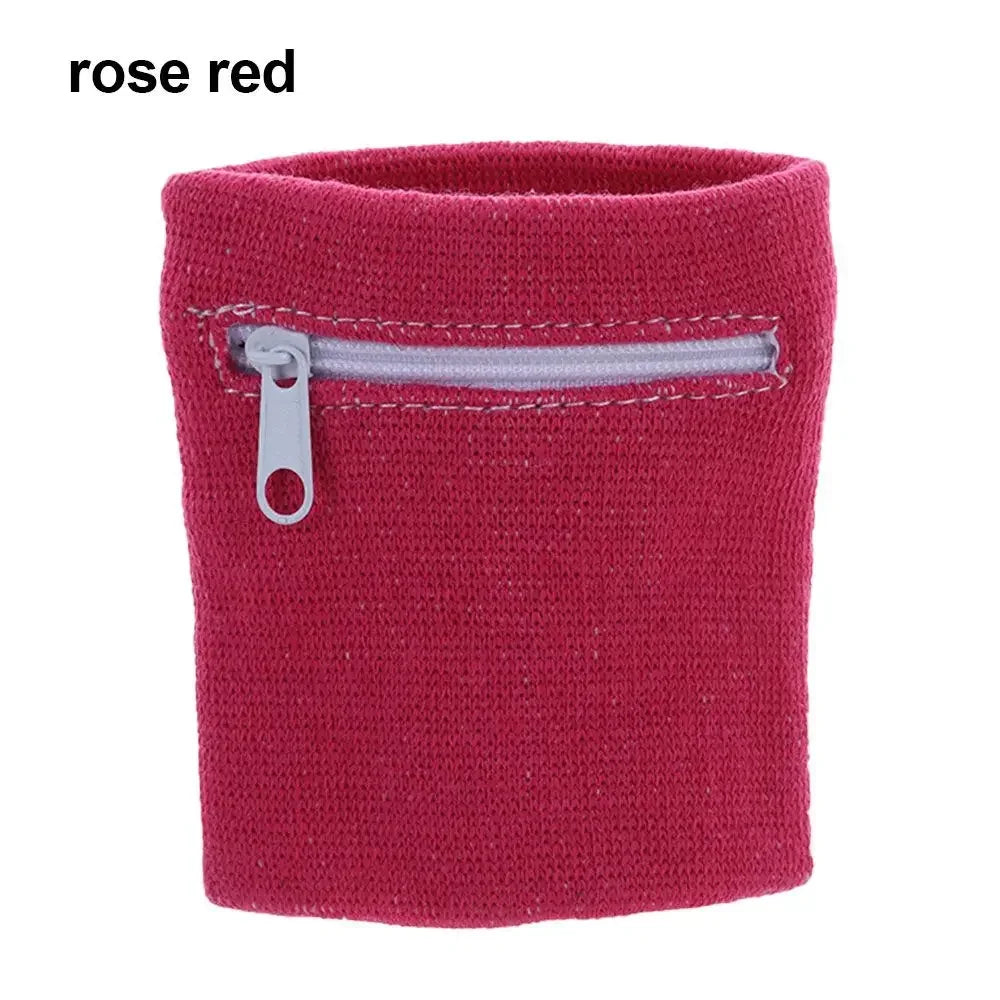 Unisex Sports Wristband with Zipper Pocket – Running, Gym & Cycling Sweatband Wallet