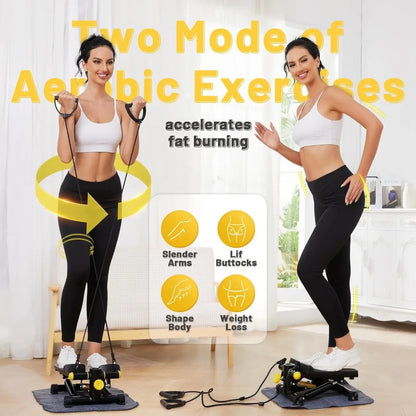 Mini Stair Stepper with Resistance Bands – Home Fitness Equipment