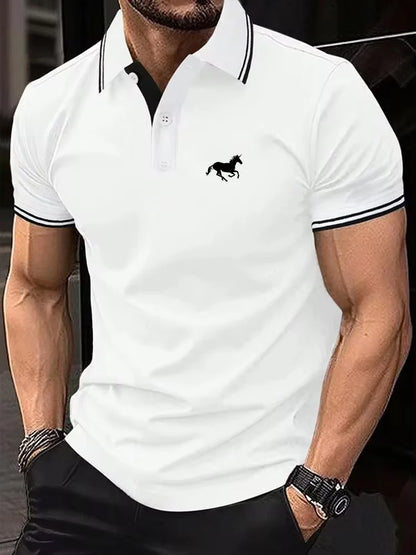 Men’s Classic Polo Shirt Short Sleeve Casual Summer Button Lapel Golf & Everyday Wear Shirt