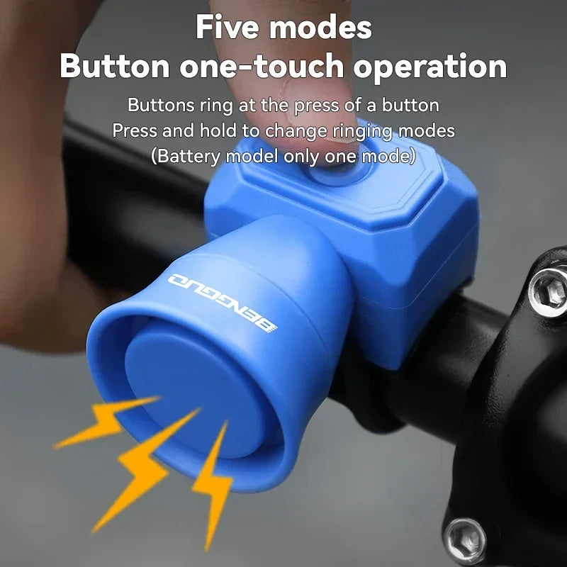 Mini USB Rechargeable Bicycle Horn – Waterproof Electronic Bike Bell