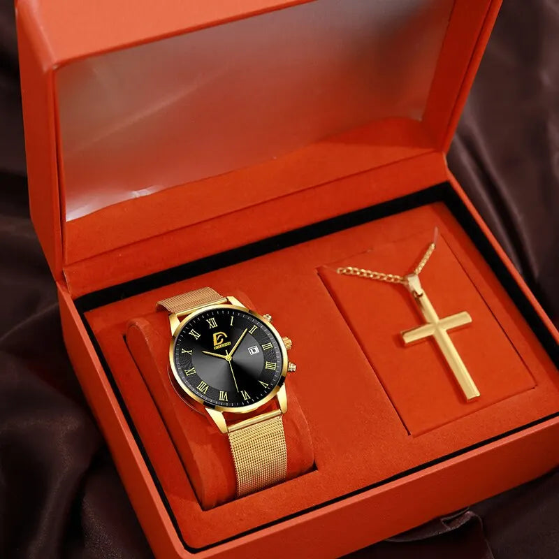 DIJANES Quartz Wristwatch – Men’s Fashion & Casual Complete Calendar Watch