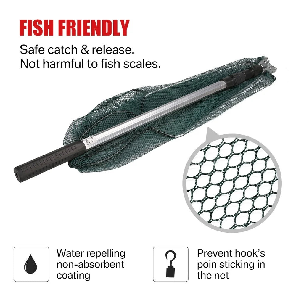 Telescopic Foldable Fishing Net – Aluminum Alloy Hand Net for Fly, Carp & Sea Fishing
