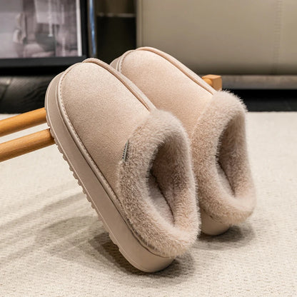 Fluffy Men’s Winter Slippers – Faux Suede Indoor Shoes with Plush Lining & Anti-Slip Sole