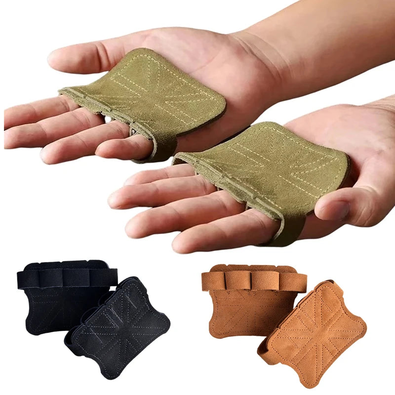 Leather Weight Lifting Training Gloves – Palm Protection for Gym & Fitness