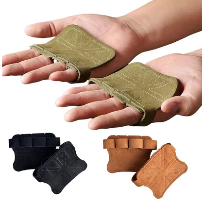Leather Weight Lifting Training Gloves – Palm Protection for Gym & Fitness