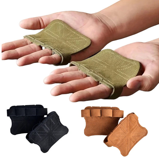 Leather Weight Lifting Training Gloves – Palm Protection for Gym & Fitness