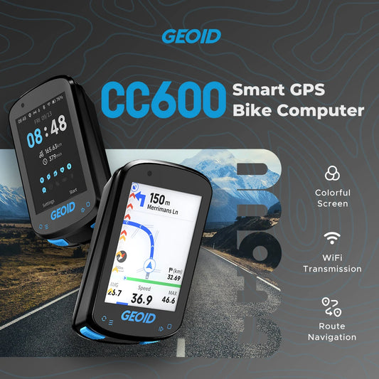 GEOID CC600 Smart Bike Computer – Color Screen GPS with WiFi & ANT+