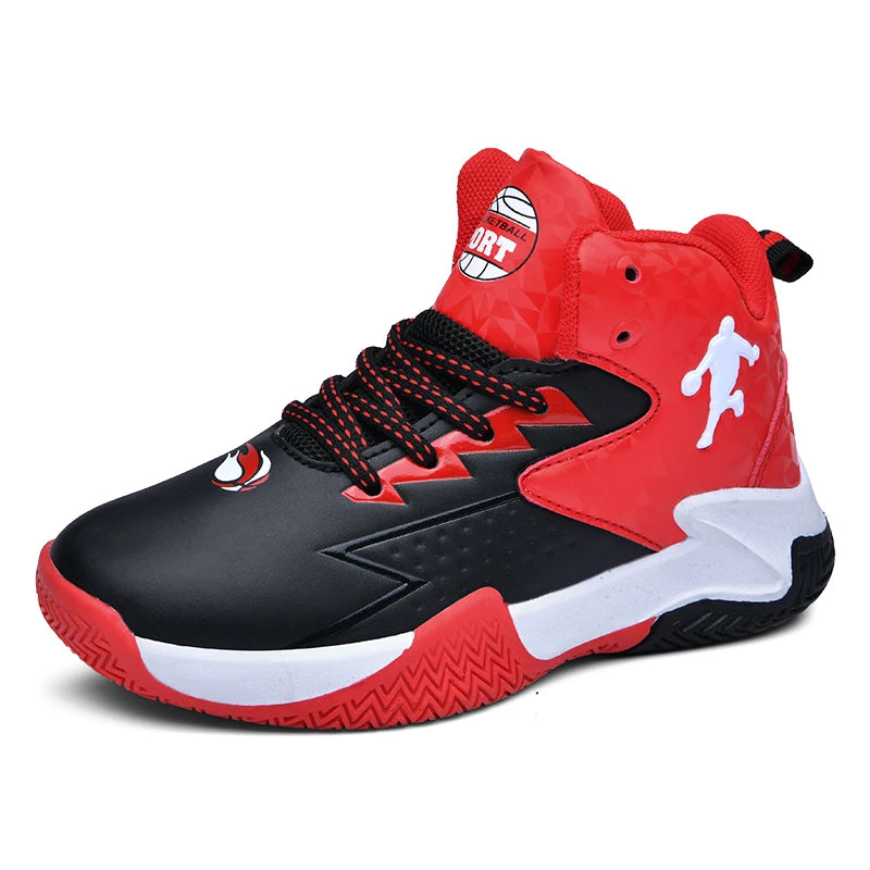 Children’s Basketball Shoes Non-Slip Breathable Lace-Up Training Sneakers Boys Girls Athletic Sports Shoes