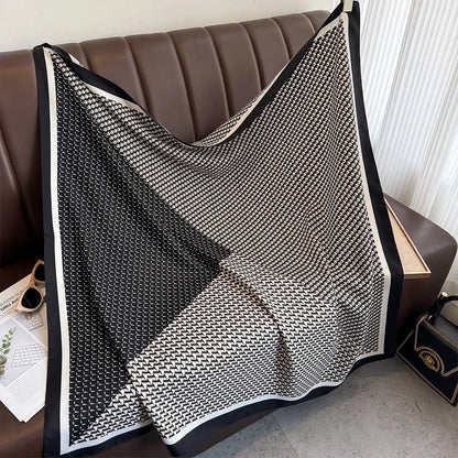 90*90Cm Square Scarf Twill Silk Feeling Women Head Shawls and Wraps Luxury Hair Tree Print Neck Scarves Hijab Bandana Pashmina