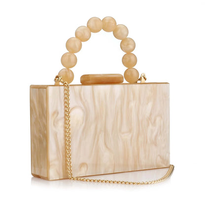 Women'S Wallet And Handbag Beach Flap Wedding Party Crossbody Bag Pearl Marble Dark Green Acrylic Pvc Evening Bag