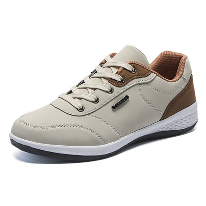 YRZL Men’s Waterproof Casual Sneakers – Spring & Autumn Lightweight Leather Shoes