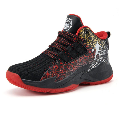 Children’s Basketball Shoes Non-Slip Breathable Lace-Up Training Sneakers Boys Girls Athletic Sports Shoes
