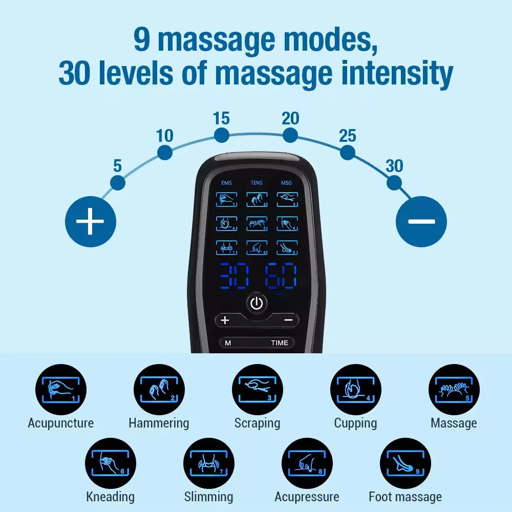 Physiotherapy TENS EMS Muscle Stimulator – Digital Body Massage & Slimming Device