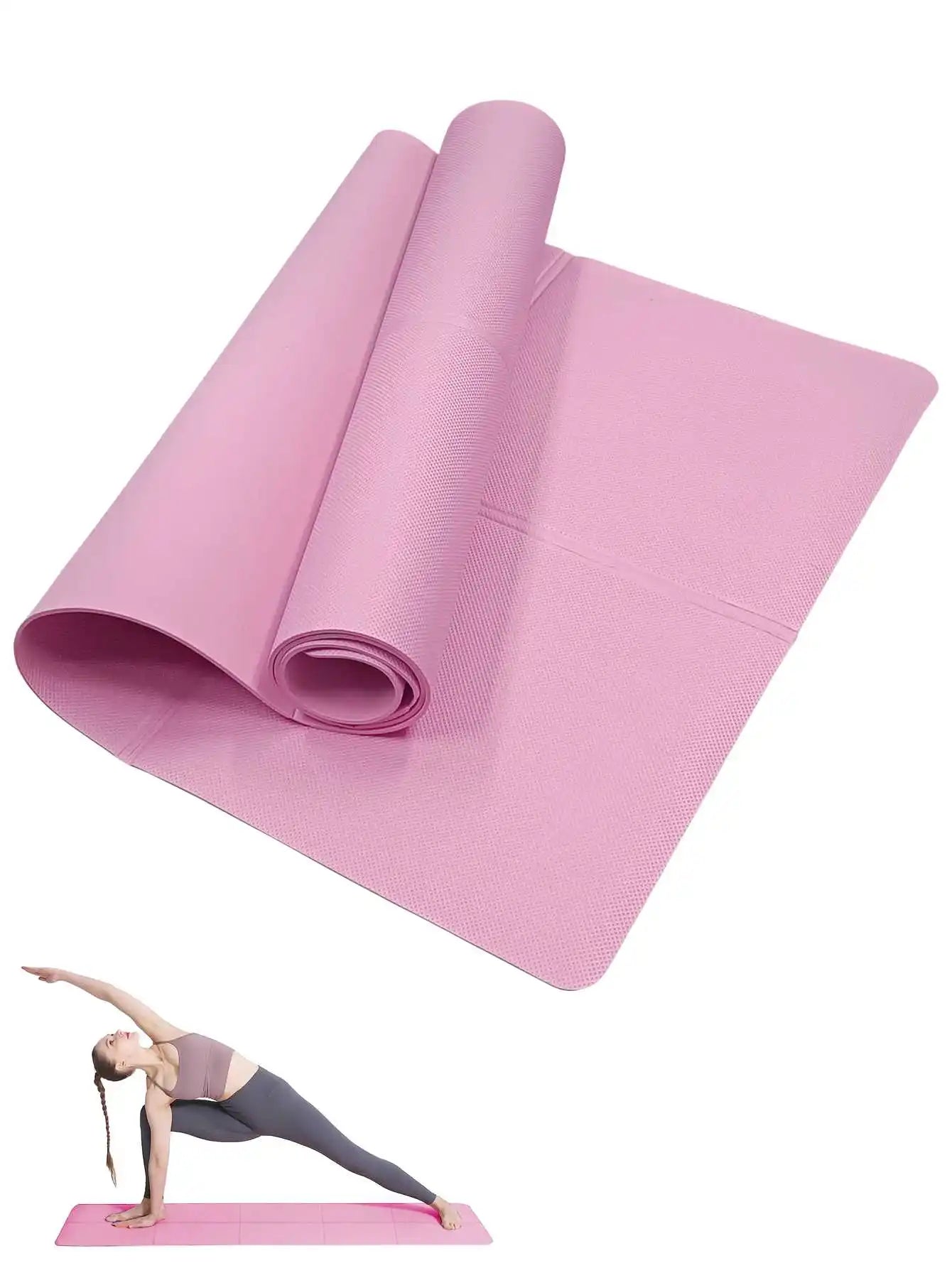 Non-Slip Yoga & Pilates Fitness Mat – 3/4/6mm Thick Exercise Cushion for Home & Gym