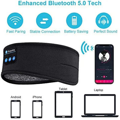 XMSJ Bluetooth 5.0 Wireless Headband Earphones – Active Noise-Cancellation, Sports & Sleep Friendly