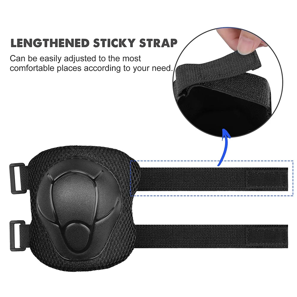 Kids 6-in-1 Protective Gear Set – Knee Pads, Elbow Pads & Wrist Guards (Ages 3-7)