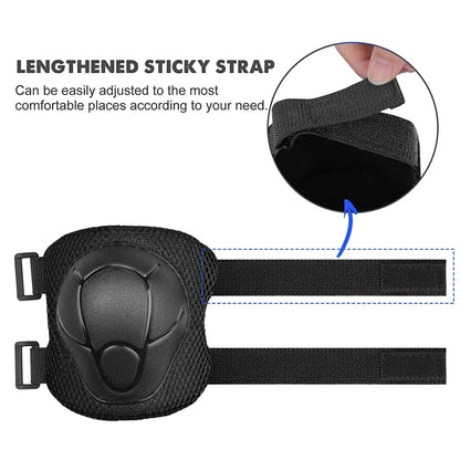Kids 6-in-1 Protective Gear Set – Knee Pads, Elbow Pads & Wrist Guards (Ages 3-7)