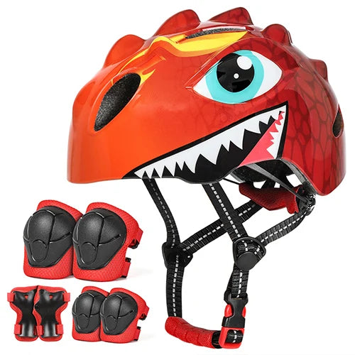 VICTGOAL Kids Safety Gear Set – 3D Cartoon Helmet with Knee & Elbow Pads for Cycling, Balance Bike & Roller Skating