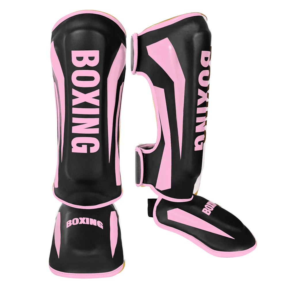 Muay Thai Shin Guards & Instep Protection – Thickened Sanda Boxing Leg Guards for Kickboxing, MMA Training & Combat Sports (Unisex)