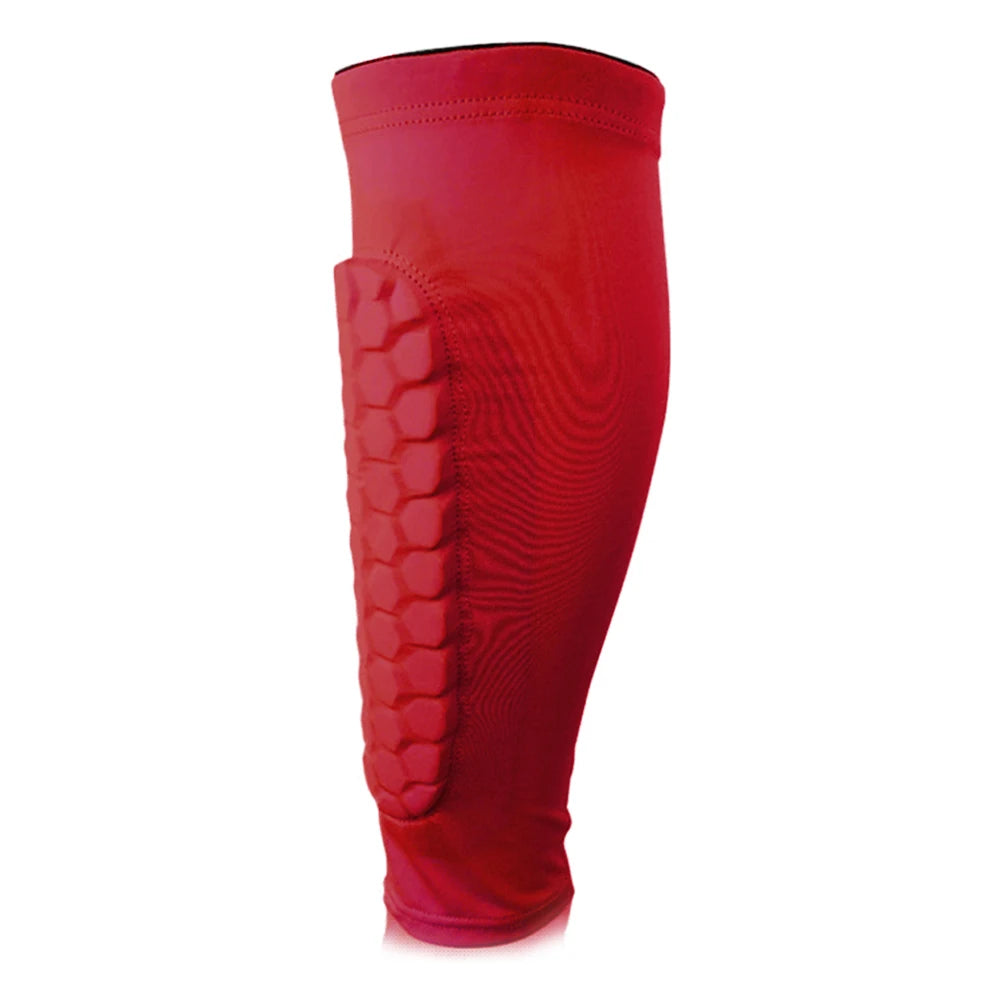HUAN-Qzta 1pc Football Shin Guard Pad – Honeycomb Leg Calf Protection for Outdoor Sports
