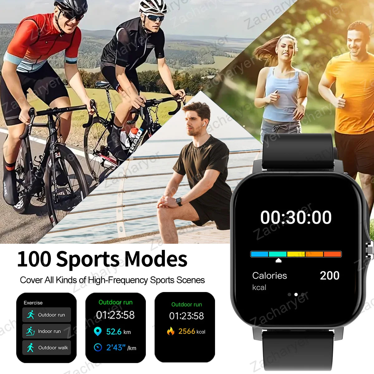 Wireless call function, compatible with Android and iPhone, sports watch, a variety of sports fitness tracking, application cont