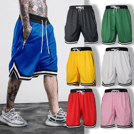 Men’s Quick-Dry Gym Jogger Shorts – Breathable Elastic Waist Sports Shorts for Running, Basketball & Training
