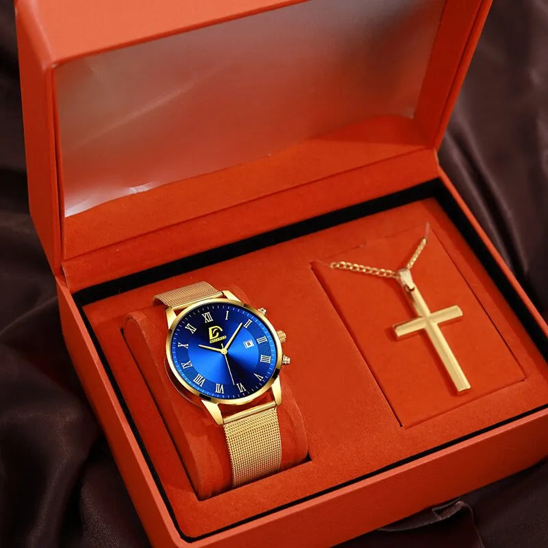 DIJANES Quartz Wristwatch – Men’s Fashion & Casual Complete Calendar Watch