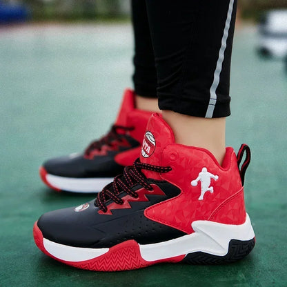 Kids Basketball Shoes Boys Girls Breathable Non-Slip High Top Training Sneakers Indoor Outdoor Sports Shoes