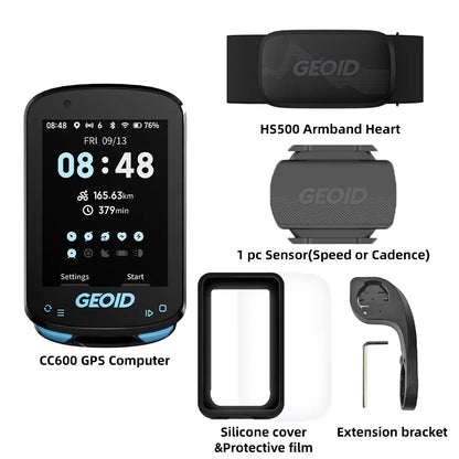 GEOID CC600 Smart Bike Computer – Color Screen GPS with WiFi & ANT+