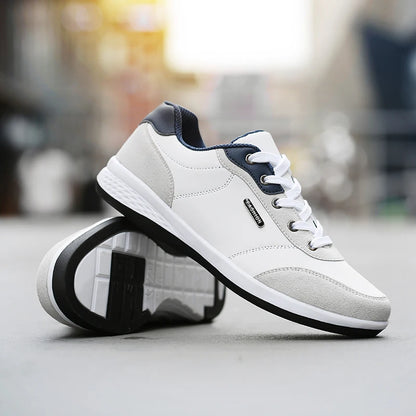 YRZL Men’s Waterproof Casual Sneakers – Spring & Autumn Lightweight Leather Shoes