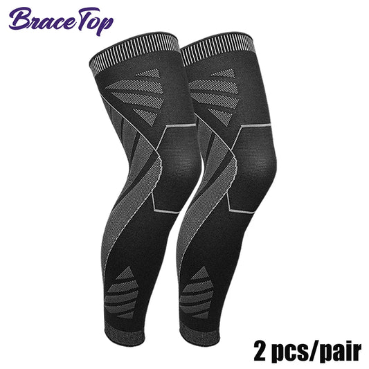 BraceTop Full Leg Compression Sleeve – Knee Support Brace for Running, Basketball, Football & Sports Recovery
