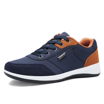 YRZL Men’s Waterproof Casual Sneakers – Spring & Autumn Lightweight Leather Shoes