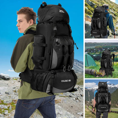 Scione 90L Waterproof Hiking & Camping Backpack – Large Capacity Trekking Bag for Men & Women