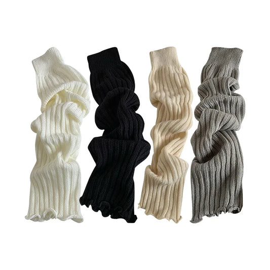 57cm Japanese Lolita Leg Warmers – Knitted Winter Ankle Warmers & Calf Compression Sleeves