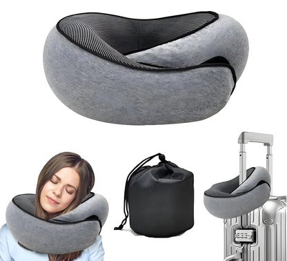 Memory Foam Travel Neck Pillow | 360° Support for Airplane Office Car | Ergonomic Comfort for Long Trips & Commutes