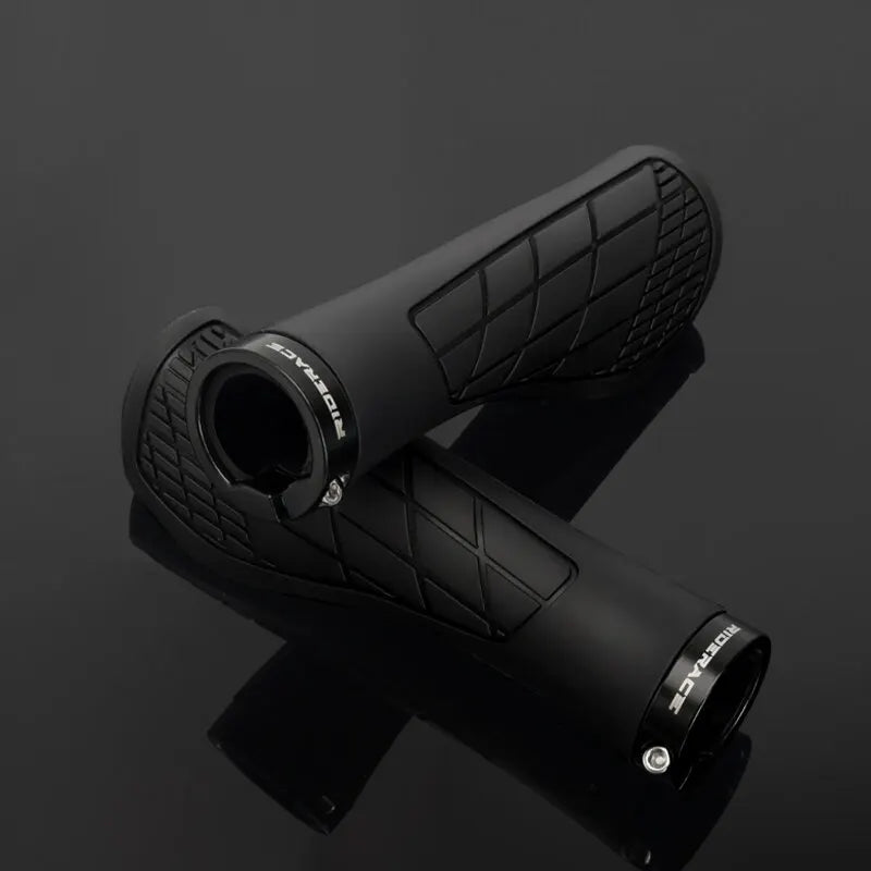 Riderace MTB Bicycle Grips – Soft Rubber Shockproof Handlebar Covers with Lock-On