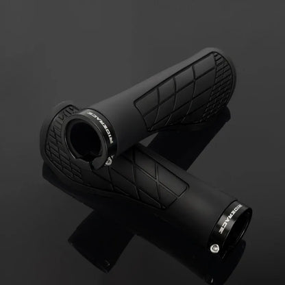 Riderace MTB Bicycle Grips – Soft Rubber Shockproof Handlebar Covers with Lock-On