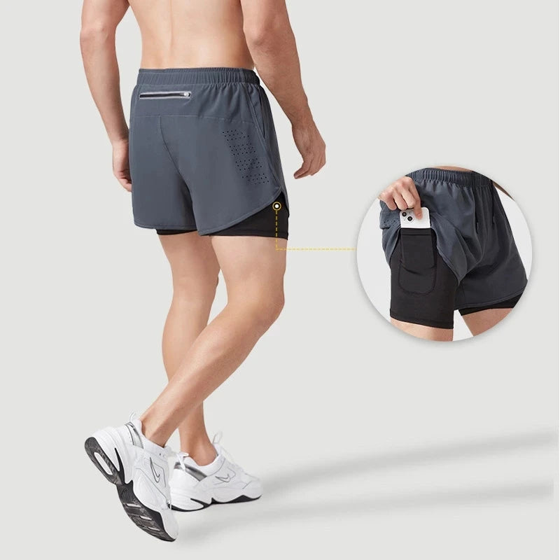 Men’s Quick-Drying Running Shorts – Solid Black Fitness Shorts