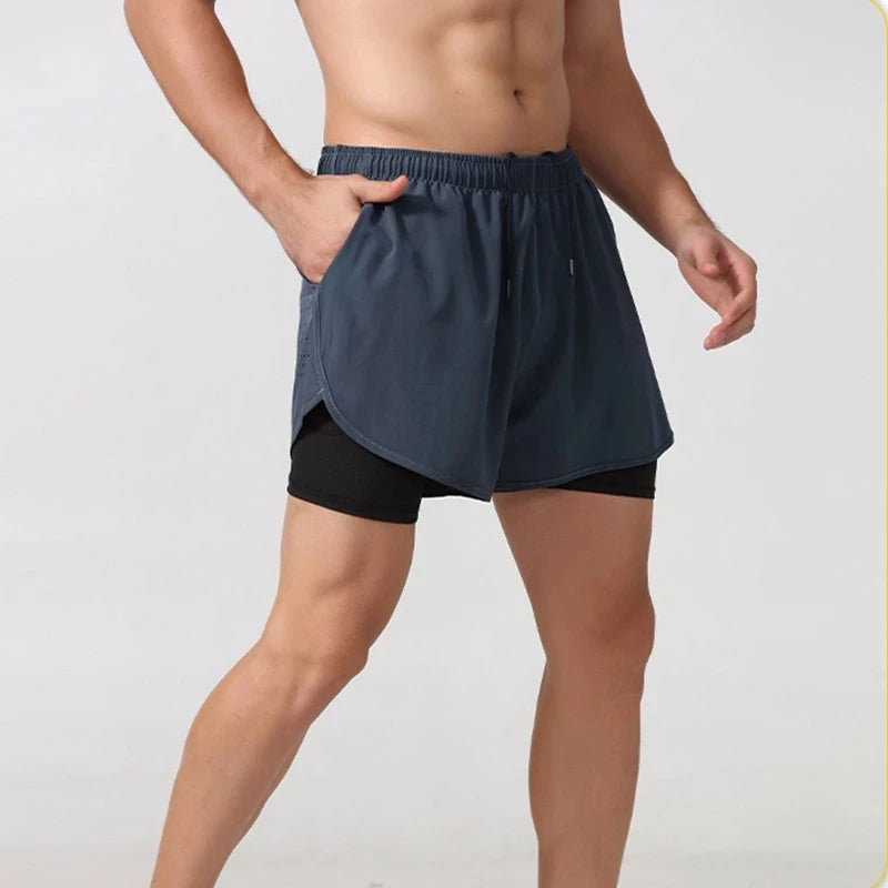 Men’s Quick-Drying Running Shorts – Solid Black Fitness Shorts