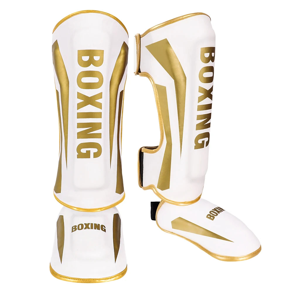 Muay Thai Shin Guards & Instep Protection – Thickened Sanda Boxing Leg Guards for Kickboxing, MMA Training & Combat Sports (Unisex)