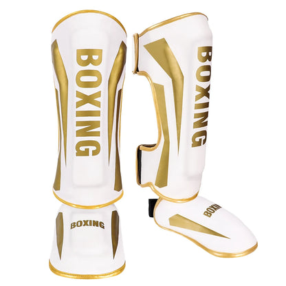 Muay Thai Shin Guards & Instep Protection – Thickened Sanda Boxing Leg Guards for Kickboxing, MMA Training & Combat Sports (Unisex)
