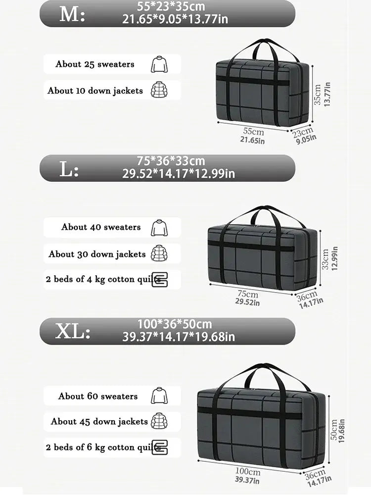Large Capacity Storage Bag – Dustproof, Moisture-Proof & Super Load-Bearing with Zipper